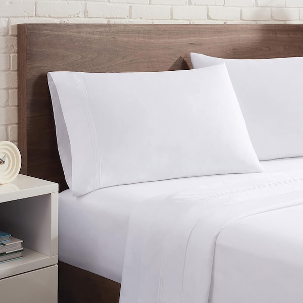 Monarch Brands Aston & Arden Sateen - Queen, White - P-SS-T600-QN-WH