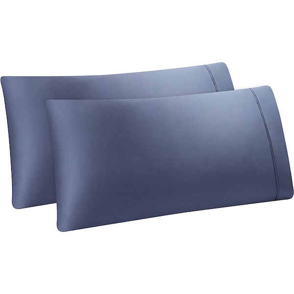 Monarch Brands Aston & Arden Tencel Pillowcase Standard, Navy, 2PK - P-SS-SP-400-NV