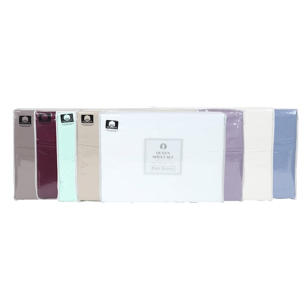 Monarch Brands First Ave 4-Piece Sheet Set, Assorted Colors, Full, 4PK - SS-FULL-300-FA-CS