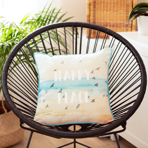 Homeroots Multi Color Marine Square Quote Printed Decorative Throw Pillow Cover 18 x 18 in. - 355275