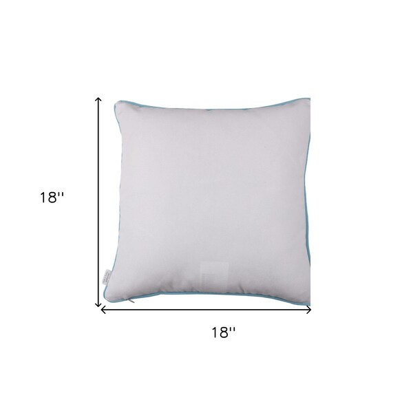 Homeroots Multi Color Marine Square Quote Printed Decorative Throw Pillow Cover 18 x 18 in. - 355275