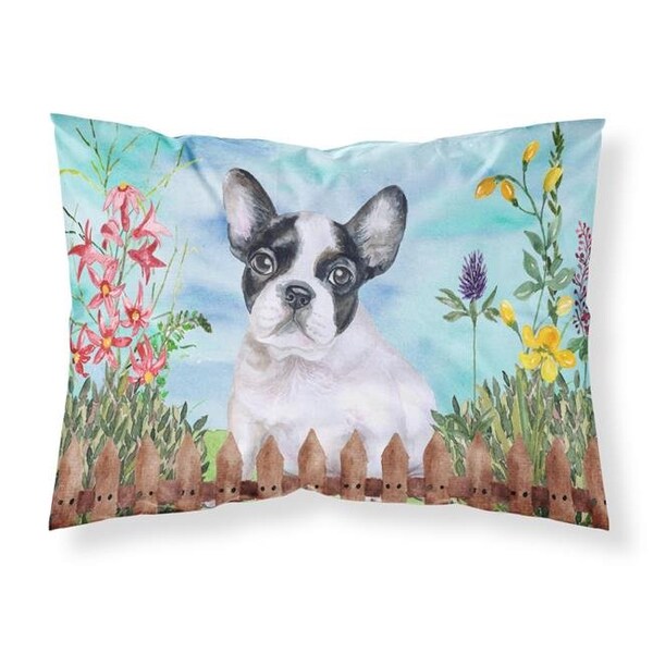 Carolines Treasures Carolines Treasures CK1272PILLOWCASE French Bulldog Black White Spring Fabric Standard Pillowcase - CK1272PILLOWCASE