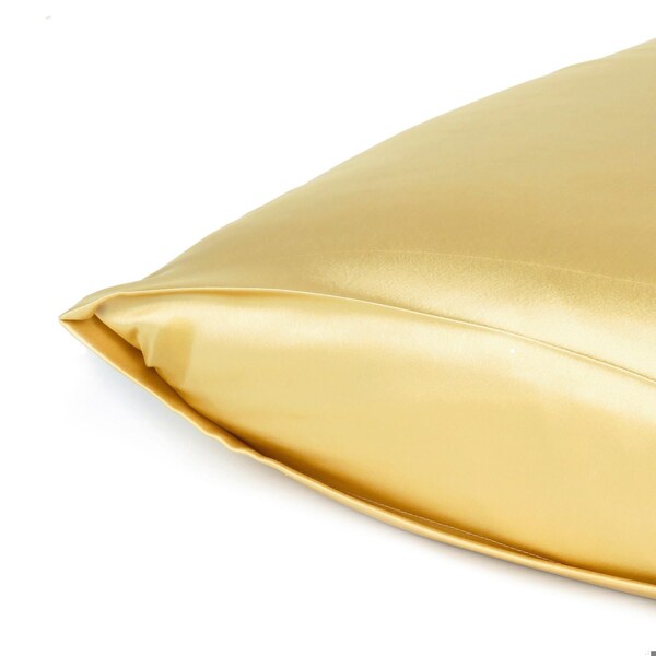 Homeroots 20 x 40 in. Gold Dreamy Silky Satin King Size Pillowcases - 387840