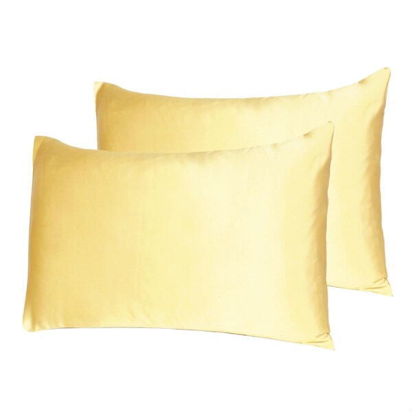 Homeroots 20 x 40 in. Gold Dreamy Silky Satin King Size Pillowcases - 387840