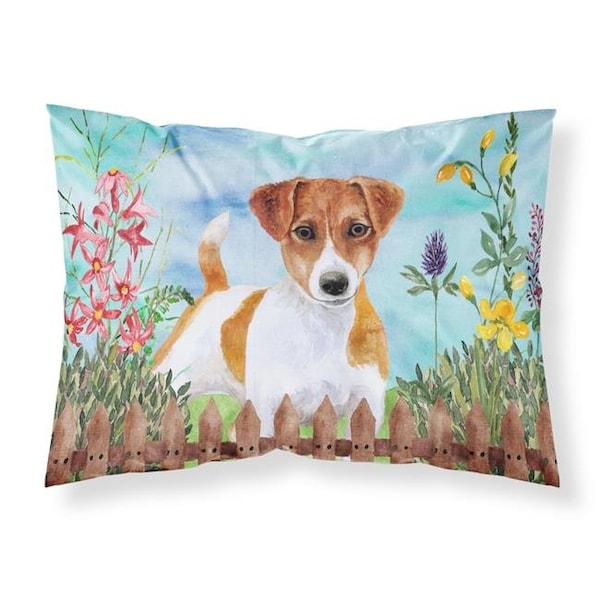 Carolines Treasures Carolines Treasures CK1251PILLOWCASE Jack Russell Terrier Spring Fabric Standard Pillowcase - CK1251PILLOWCASE
