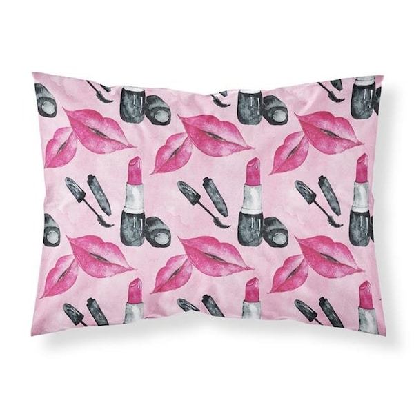 Carolines Treasures Carolines Treasures BB7501PILLOWCASE Watercolor Diva Lipstick Fabric Standard Pillowcase - BB7501PILLOWCASE