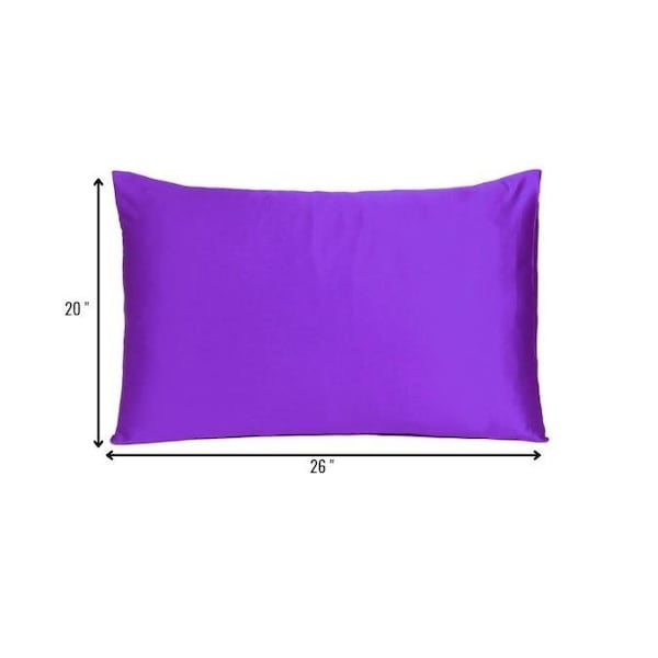 Homeroots 20 x 26 in. Bright Purple Dreamy Silky Satin Standard Size Pillowcases - 387878