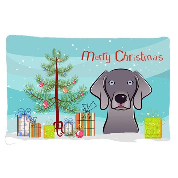 Carolines Treasures Carolines Treasures BB1603PILLOWCASE Christmas Tree & Weimaraner Fabric Standard Pillowcase - BB1603PILLOWCASE