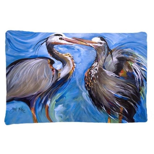 Carolines Treasures Carolines Treasures JMK1011PILLOWCASE Blue Heron Love Fabric Standard Pillowcase - JMK1011PILLOWCASE