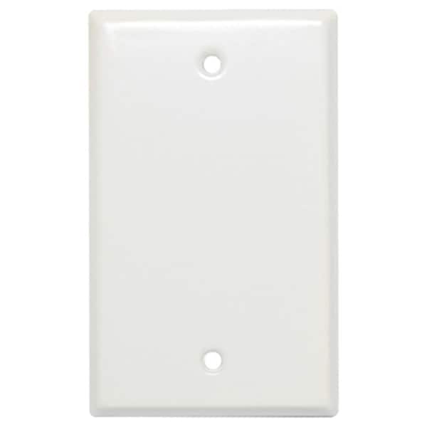 Mulberry Metals 1 Gang Blank Steel Wall Plate- White - 192979
