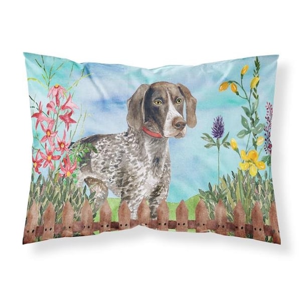 Carolines Treasures Carolines Treasures CK1203PILLOWCASE German Shorthaired Pointer Spring Fabric Standard Pillowcase - CK1203PILLOWCASE