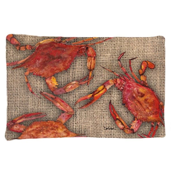 Carolines Treasures 20.5 x 30 in. Cooked Crabs on Faux Burlap Moisture Wicking Fabric Standard Pillow Case - 8742PILLOWCASE
