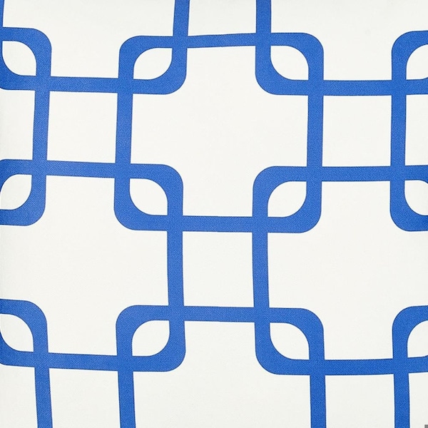 Homeroots Blue Geometric Squares Decorative Throw Pillow Cover 18 x 18 in. - 355594