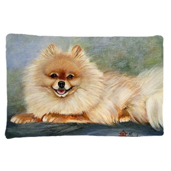 Carolines Treasures Carolines Treasures MH1055PILLOWCASE Pomeranian Full Body Fabric Standard Pillowcase - MH1055PILLOWCASE
