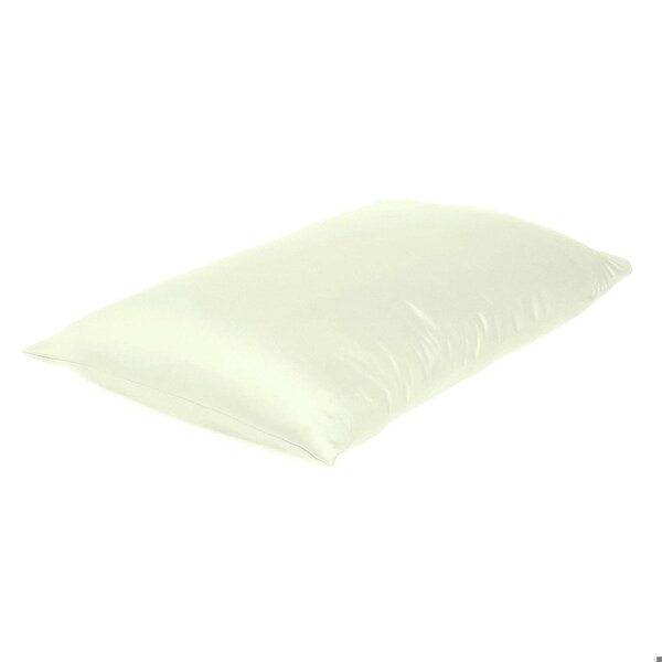Homeroots 20 x 26 in. Ivory Dreamy Silky Satin Standard Size Pillowcases - 387882