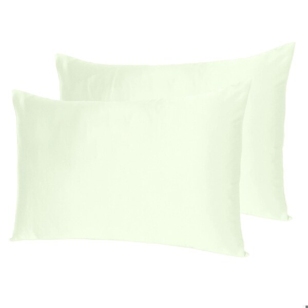 Homeroots 20 x 26 in. Ivory Dreamy Silky Satin Standard Size Pillowcases - 387882