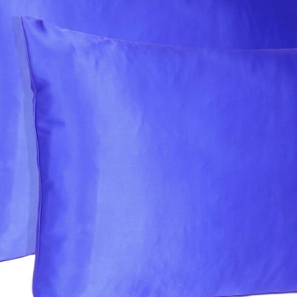 Homeroots 20 x 40 in. Royal Blue Dreamy Silky Satin King Size Pillowcases - 387851