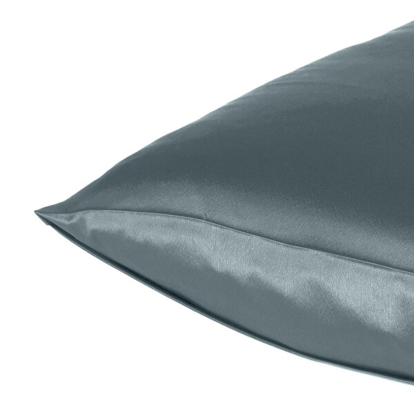Homeroots 20 x 40 in. Gray Dreamy Silky Satin King Size Pillowcases - 387836