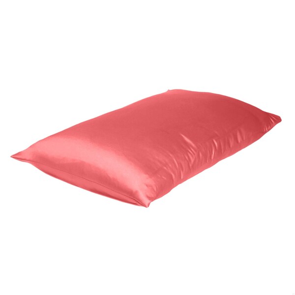 Homeroots 20 x 30 in. Coral Dreamy Silky Satin Queen Size Pillowcases - 387892