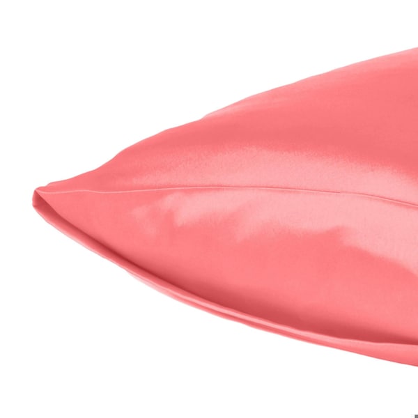 Homeroots 20 x 30 in. Coral Dreamy Silky Satin Queen Size Pillowcases - 387892