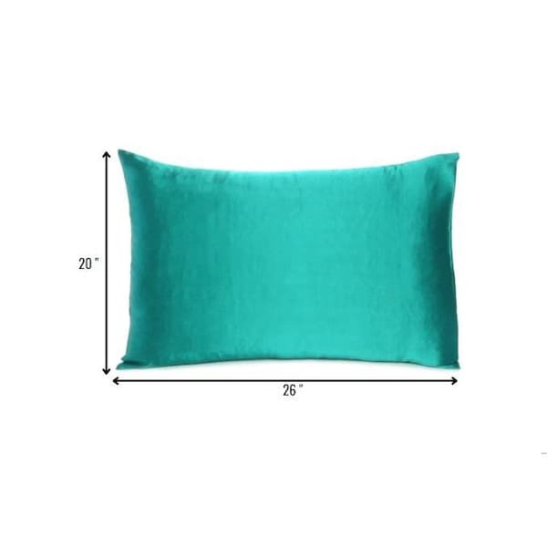 Homeroots 20 x 26 in. Teal Dreamy Silky Satin Standard Size Pillowcases - 387881