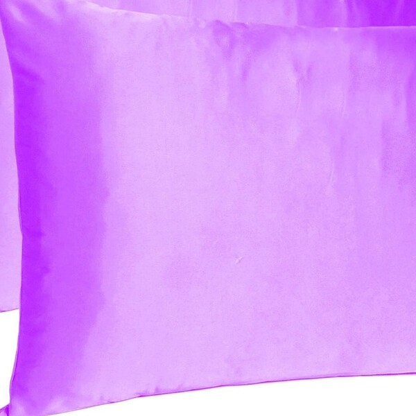 Homeroots 20 x 30 in. Violet Dreamy Silky Satin Queen Size Pillowcases - 387895