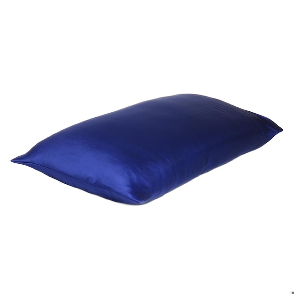 Homeroots 20 x 40 in. Navy Blue Dreamy Silky Satin King Size Pillowcases - 387845