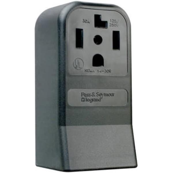 Nextgen 3884CC6 30A 3 Pole 4 Wire Grounding Surface Mount Dryer Outlet; Black - NE569187