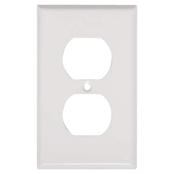Mulberry Metals 1 Gang 1 Duplex Opening Steel Wall Plate, White - 192977