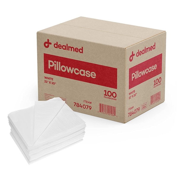 Dealmed Pillowcase, Tissue/Poly, 21" X 30", White, 100/Cs, 100PK - 784079