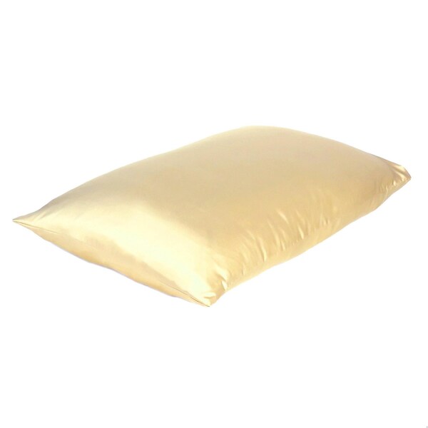 Homeroots 20 x 26 in. Pale Yellow Dreamy Silky Satin Standard Size Pillowcases - 387860