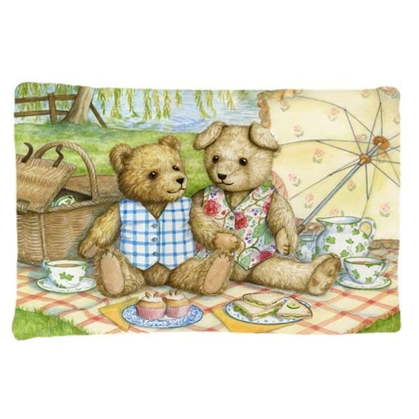 Jensendistributionservices Summertime Teddy Bears Picnic Fabric Standard Pillowcase - MI252944