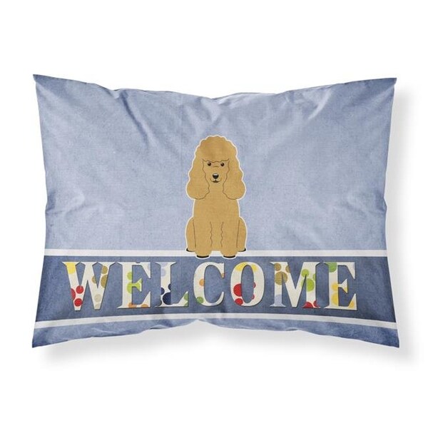 Carolines Treasures Carolines Treasures BB5650PILLOWCASE Poodle Tan Welcome Fabric Standard Pillowcase - BB5650PILLOWCASE