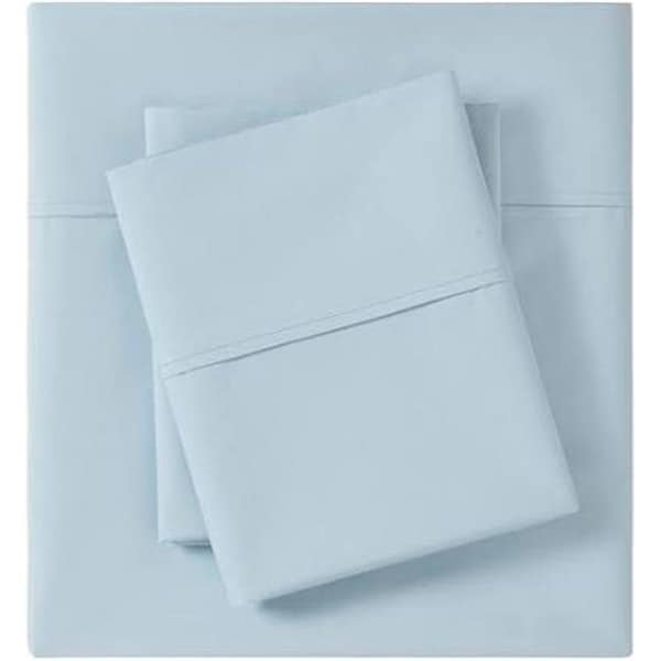Madison Park Madison Park MP20-5414 Queen Size Cotton Sheet Set; Aqua - MP20-5414