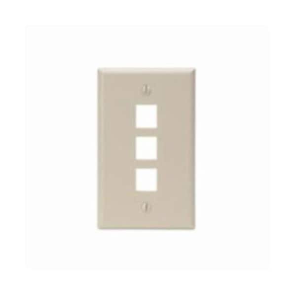 Leviton 3-Port Wallplate Unloaded, 1-Gang Use W/Snap-In Modules, Quickport IY - 41080-3IP
