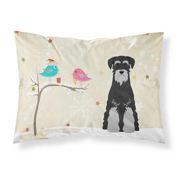 Carolines Treasures Carolines Treasures BB2506PILLOWCASE Christmas Presents Between Friends Standard Schnauzer Black Grey Fabric Standard Pillowcase; 20.5 x 0.25 x 30 in. - BB2506PILLOWCASE