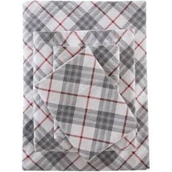 True North By Sleep Philosophy Twin Extra Large Size Sheet Set, Red Plaid - TN20-0211
