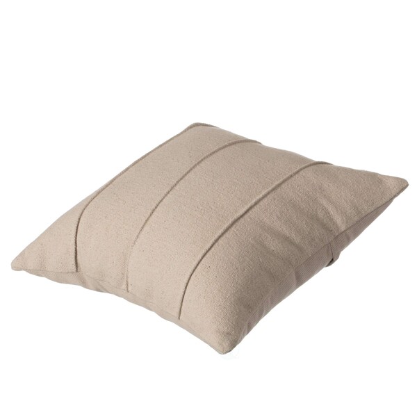 Deerlux 16" Handwoven Cotton Throw Pillow Cover with Over Sewn Seams, Natural - QI004309.SE.K