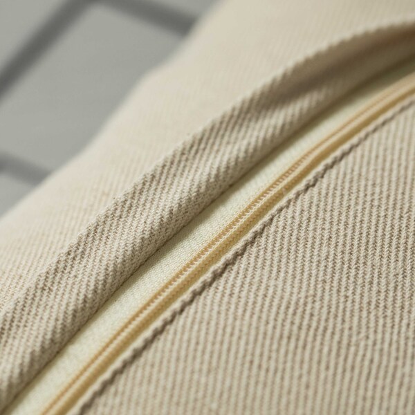 Deerlux 16" Handwoven Cotton Throw Pillow Cover with Over Sewn Seams, Natural - QI004309.SE.K