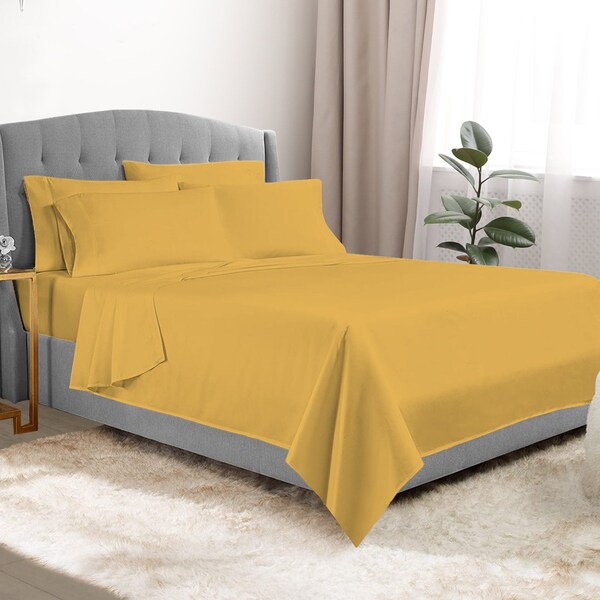 Luxury Dreams 6-Piece 1600 TC Series Ultra Soft Deep Pocket Premium Microfiber Bed Sheet Set - LD-1600S-6PC-GOL-CK