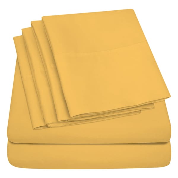 Luxury Dreams 6-Piece 1600 TC Series Ultra Soft Deep Pocket Premium Microfiber Bed Sheet Set - LD-1600S-6PC-GOL-CK