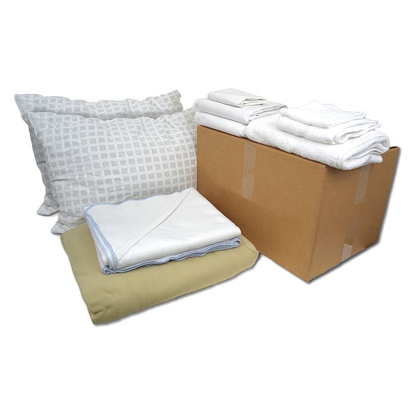 R & R Textile Bedding and Bath Kit, Fleece, Beige; White - WWX90008