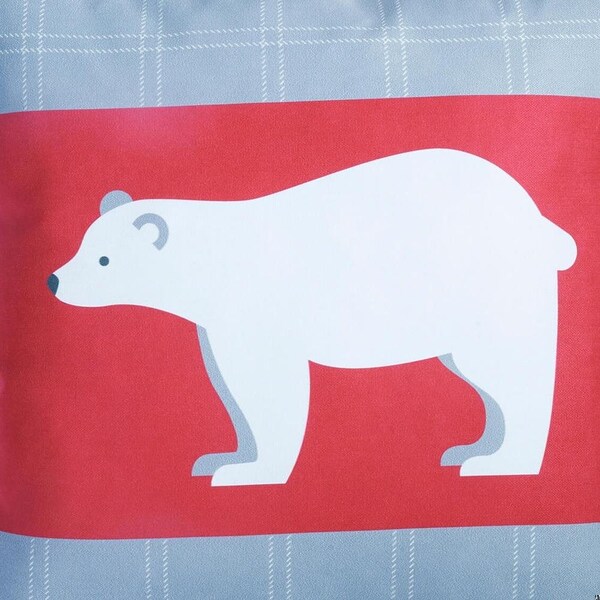 Homeroots Multi Color Christmas Bear Printed Decorative Throw Pillow Cover 18 x 18 in. - 355349