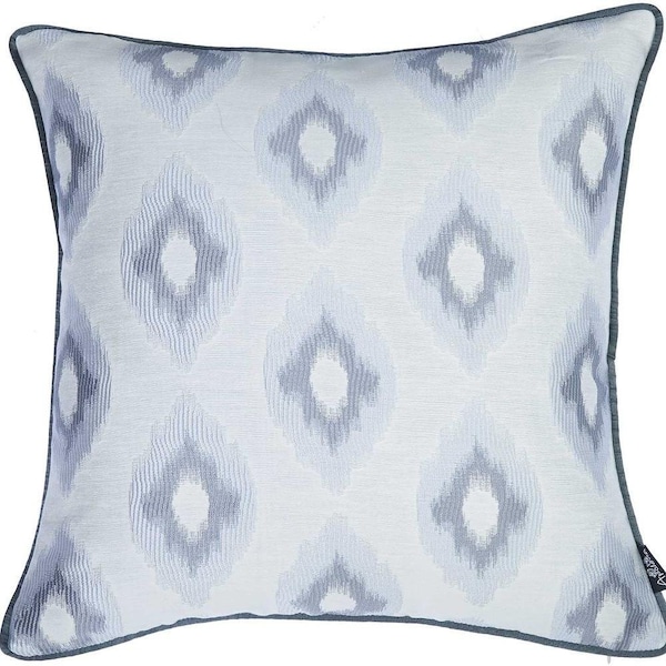 Homeroots 17 x 17 in. Grey Jacquard Chic Decorative Throw Pillow Cover - 355664