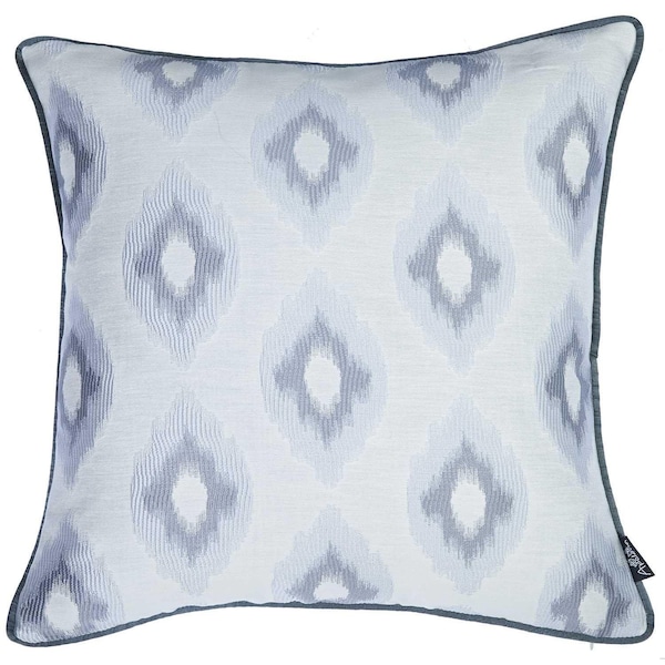 Homeroots 17 x 17 in. Grey Jacquard Chic Decorative Throw Pillow Cover - 355664