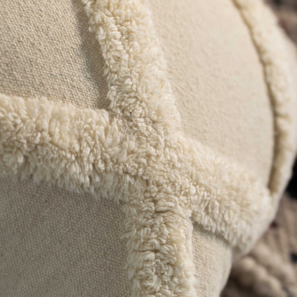 Deerlux 16" Handwoven Cotton Throw Pillow Cover with White Tufted Large Lattice Pattern and Tassel Corners - QI004307.LC
