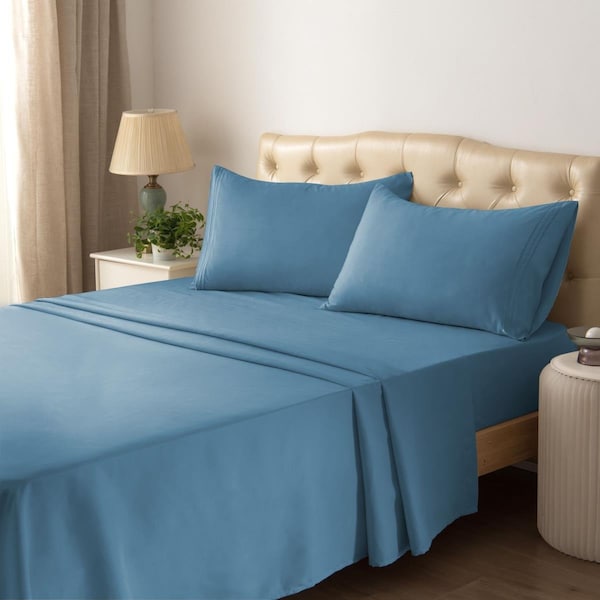 Hotel Collections Hotel Collection Super Comfortable & Soft Microfiber Bed Sheet Set Navy - Queen - 4 Piece - HC1001NAQ