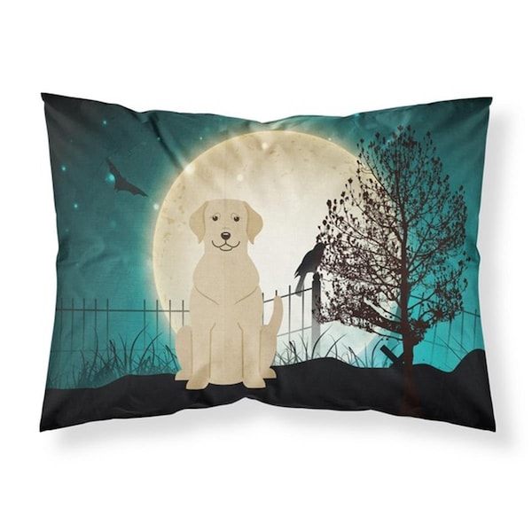 Micasa Halloween Scary Yellow Labrador Fabric Standard Pillowcase, 20.5 x 0.25 x 30 in. - MI887537