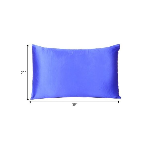 Homeroots 20 x 30 in. Royal Blue Dreamy Silky Satin Queen Size Pillowcases - 387908