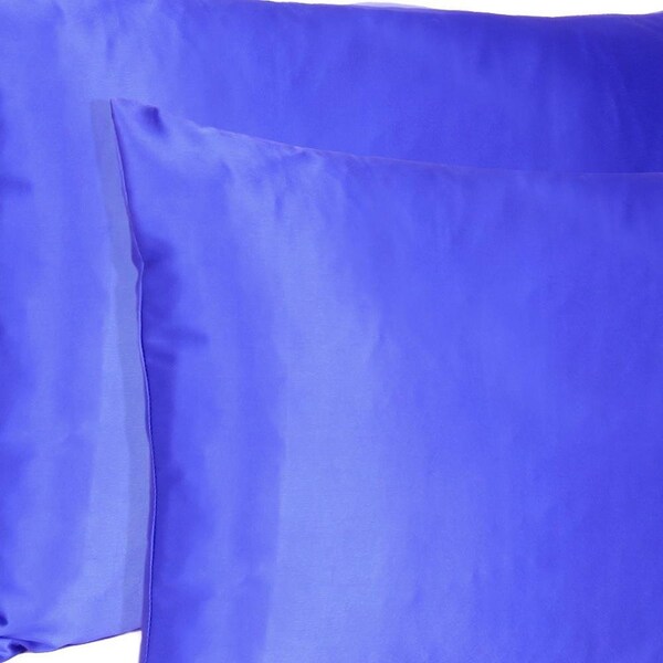 Homeroots 20 x 30 in. Royal Blue Dreamy Silky Satin Queen Size Pillowcases - 387908